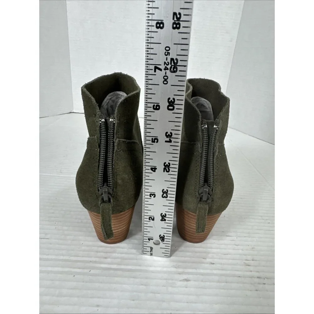 Violet & Red Cupid Bootie Boot Women's 7M Olive Suede NWOB 9327‎